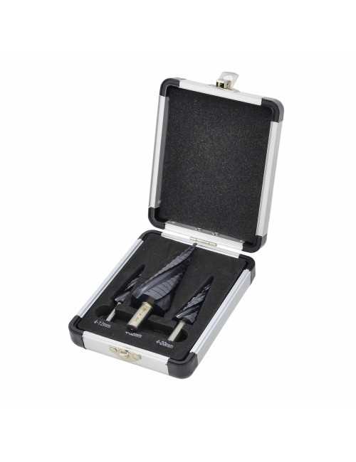 AWTOOLS WIERTŁO STOPNIOWE SPIRALNE M2-TiAlN  KOMPLET  3 szt. 4-12mm 4-20mm 4-32mm  BL