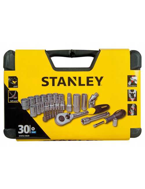 STANLEY ZESTAW KLUCZY NASADEK GRZECHOTKA  30el.  1 2" NASADKI W WALIZCE