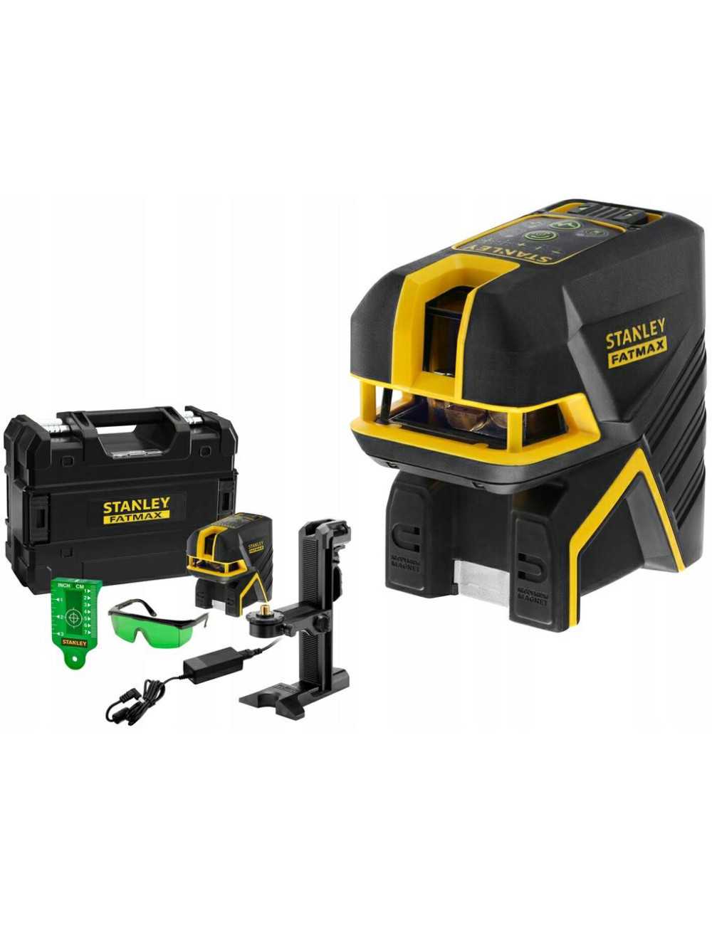 STANLEY LASER KRZYŻOWY FATMAX +5 PUNKTOWY ZIELONY Li-ION 30m