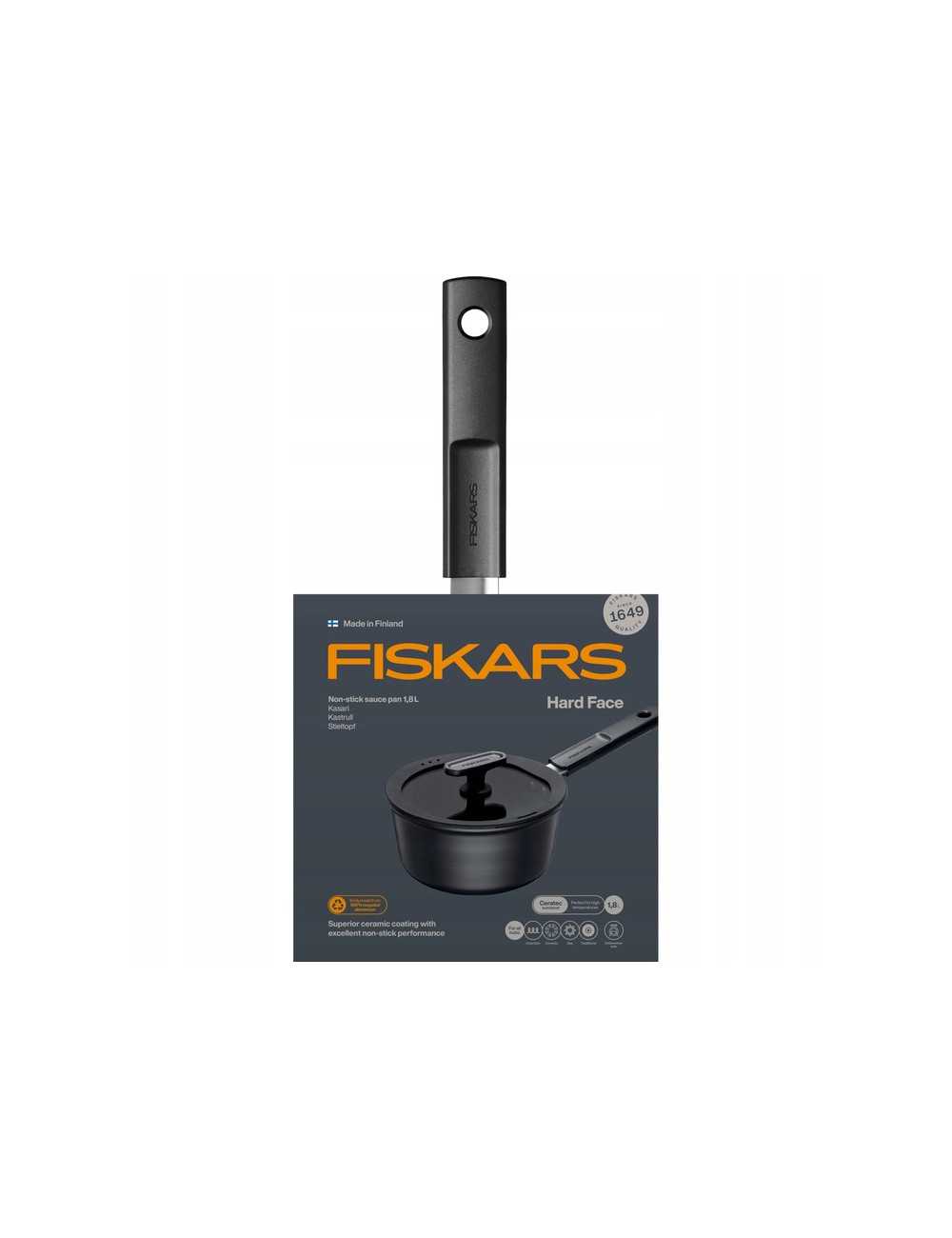 FISKARS RONDEL 2,5 L Z POWŁOKĄ NIEPRZYWIERAJĄCĄ I Z POKRYWKĄ HARD FACE