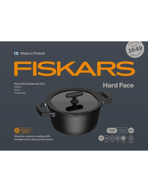 FISKARS GARNEK 3,5 L Z POWŁOKĄ NIEPRZYWIERAJĄCĄ I Z POKRYWKĄ HARD FACE