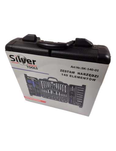 ZESTAW NARZĘDZIOWY 140szt SILVER KLUCZE NASADKI BITY NARZĘDZIA