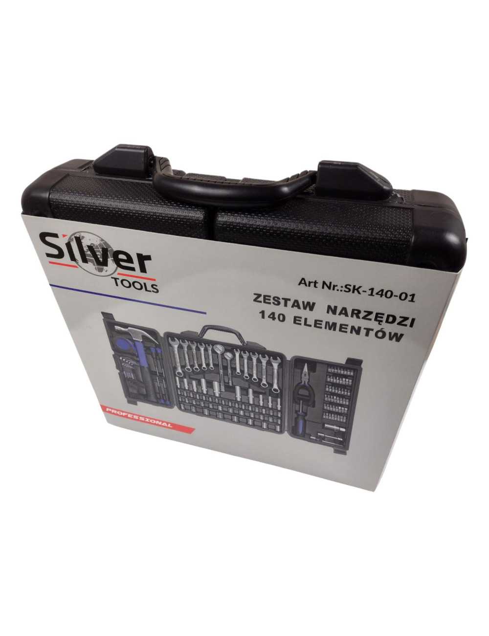 ZESTAW NARZĘDZIOWY 140szt SILVER KLUCZE NASADKI BITY NARZĘDZIA