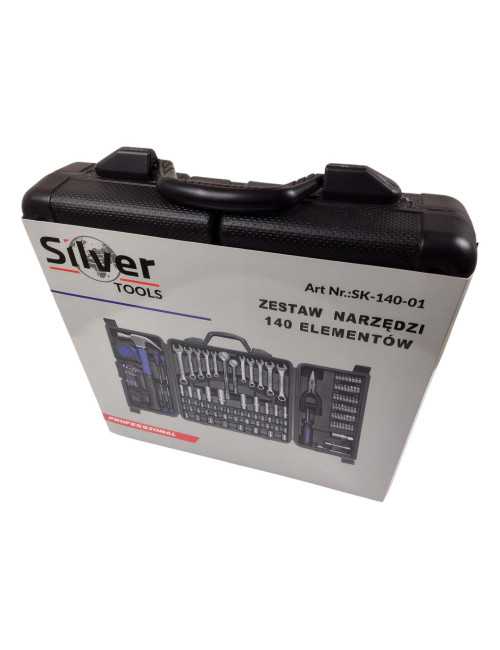 ZESTAW NARZĘDZIOWY 140szt SILVER KLUCZE NASADKI BITY NARZĘDZIA