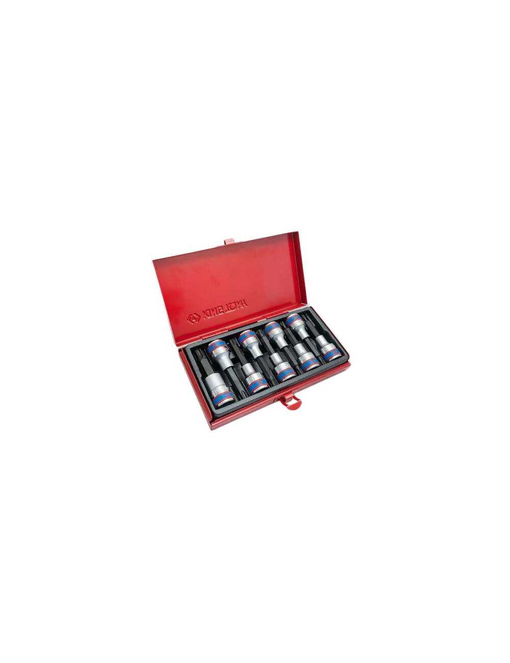 KING TONY ZESTAW NASADEK Z KOŃCÓWKĄ TORX 1 2"" 9 cz. DŁUGIE T20 - T60 KASETA