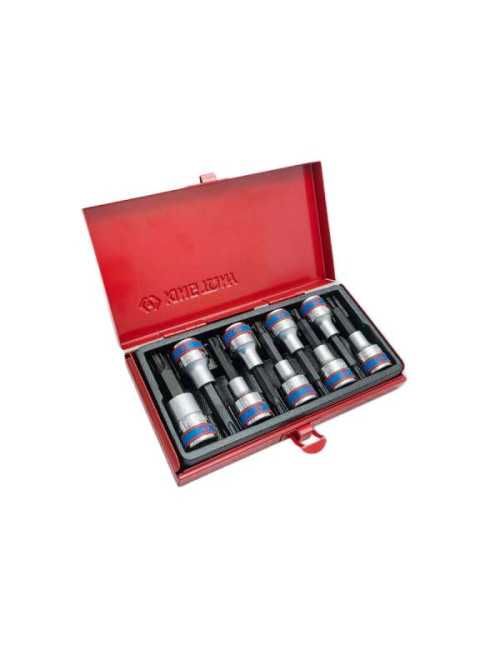 KING TONY ZESTAW NASADEK Z KOŃCÓWKĄ TORX 1 2"" 9 cz. DŁUGIE T20 - T60 KASETA