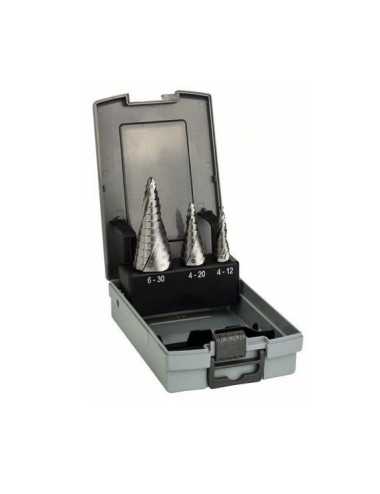 BOSCH WIERTŁO STOPNIOWE  KOMPLET  3szt. 4 - 12 mm, 4 - 20 mm, 6 - 30 mm