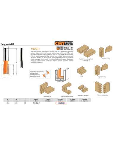 CMT FREZ PROSTY KRÓTKI HM D=50 I=20 L=50 S=8