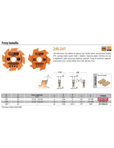 CMT FREZ PIŁKOWY  LAMELLO  DO LAMELOWNIC