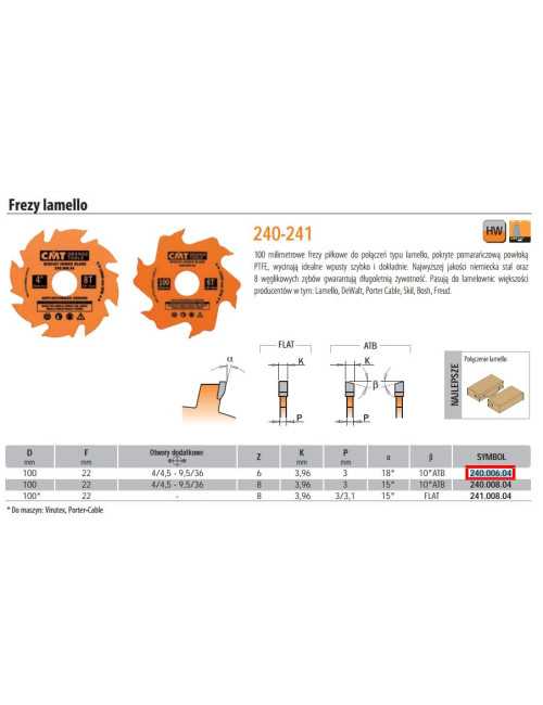 CMT FREZ PIŁKOWY  LAMELLO  DO LAMELOWNIC