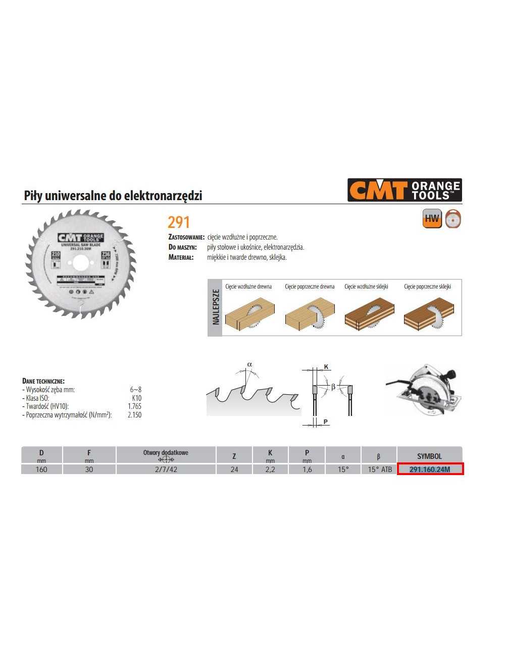 PIŁA UNIWERSALNA, DO CIĘCIA WZDŁUŻNEGO I POPRZECZNEGO HM  CMT