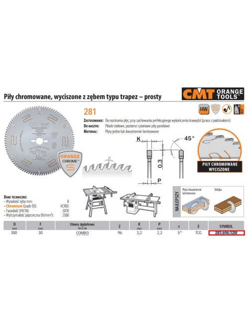 CMT PIŁA Z ZĘBEM TRAPEZOWYM  CHROMOWANA COMBI3