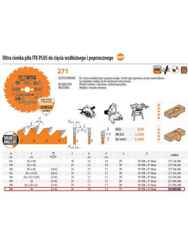 ULTRA CIENKA PIŁA TARCZA ITK PLUS DO CIĘCIA POPRZECZNEGO CMT