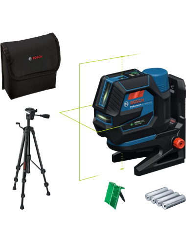 BOSCH LASER KRZYŻOWY GCL 12V-50-22 CG ZIELONY + UCHWYT RM 20 + ADAPTER AA 1 1x2,0Ah + STATYW BT 150