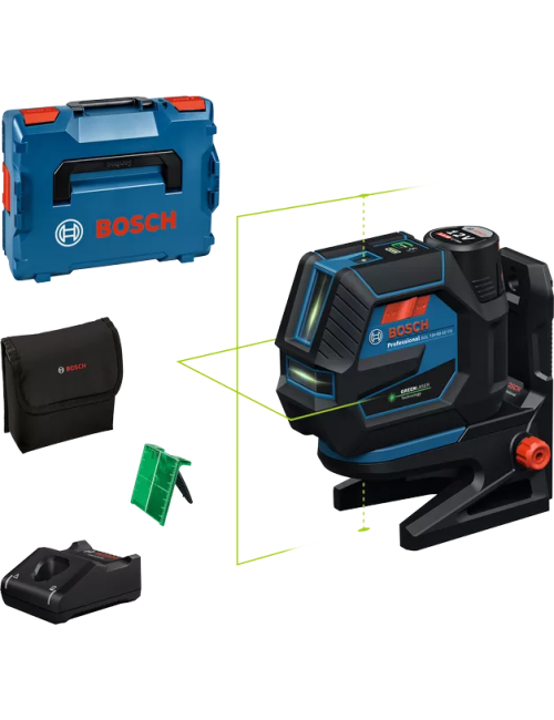 BOSCH LASER KRZYŻOWY GCL 12V-50-22 CG ZIELONY +UCHWYT RM 20 +ADAPTER AA 1 1x2,0Ah