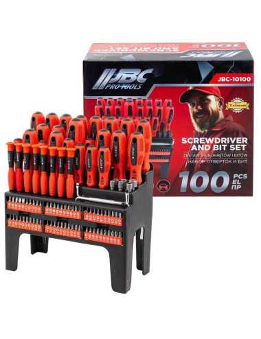 ZESTAW WKRĘTAKÓW ŚRUBOKRĘTÓW BITÓW NASADEK 100el. JBC