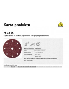 KLINGSPOR KRĄŻEK ŚCIERNY SAMOPRZYCZEPNY 150mm  PS18EK gr.180 GLS1 /50szt.