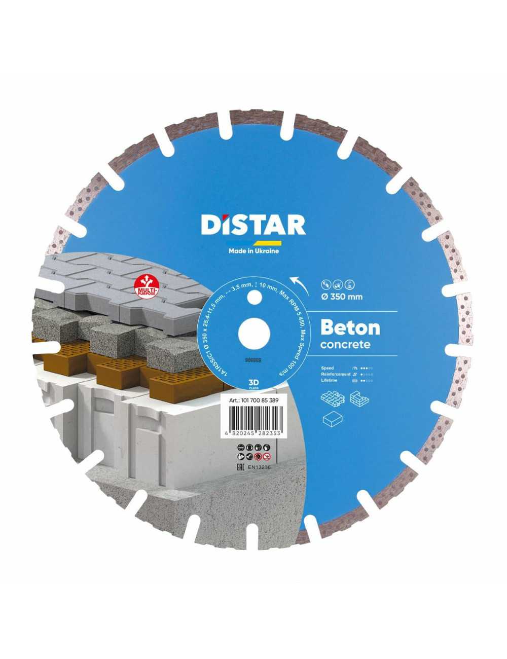 DISTAR TARCZA DIAMENTOWA BETON 350 x 3,5 2,5 x 25,4mm