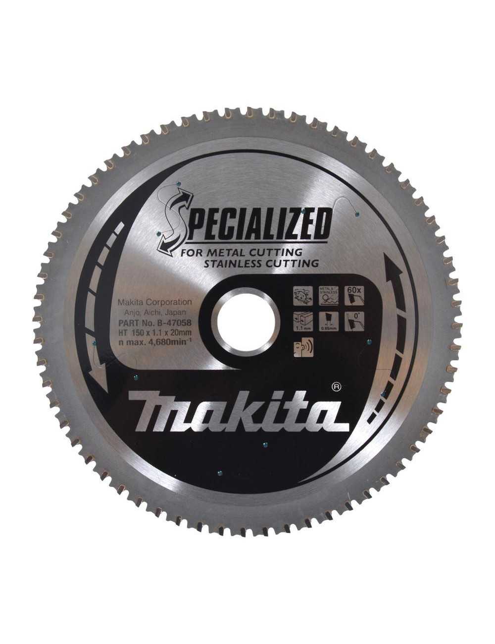 MAKITA PIŁA TARCZOWA  150x20x60z METAL STAL NIERDZEWNA (DCS551 DCS53) B-47058