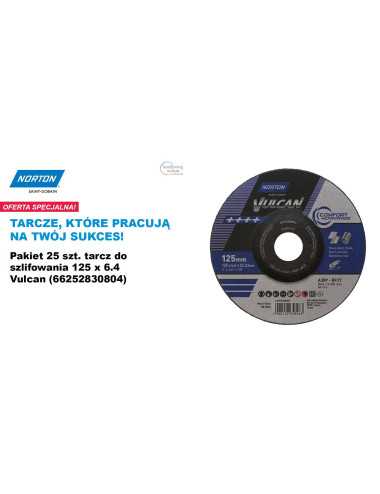 NORTON TARCZA DO SZLIFOWANIA VULCAN 125mm x 6,4mm A30P DO METALU 25szt.