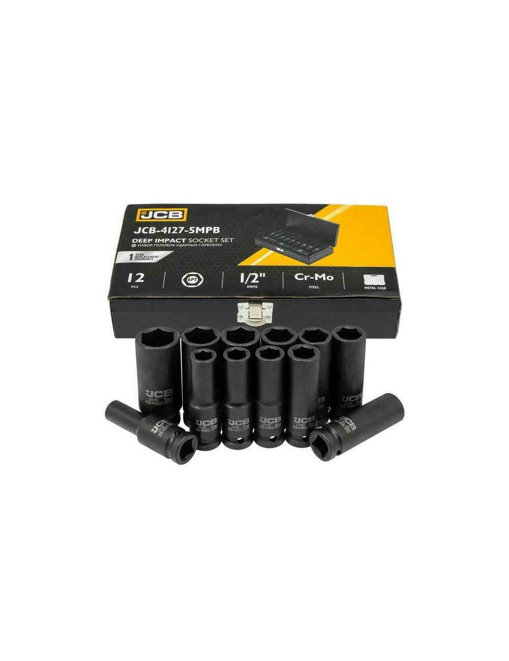JCB NASADKI UDAROWE DŁUGIE ZESTAW 12el.1 2"  6-KĄT 10-24mm