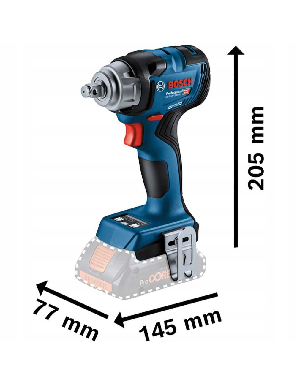 BOSCH KLUCZ UDAROWY 1 2" GDS 18V-330 HC BODY330Nm