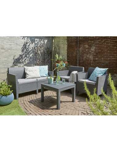 KETER ZESTAW MEBLI OGRODOWYCH 3+1 CHICAGO GRAFIT