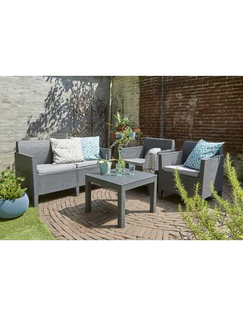 KETER ZESTAW MEBLI OGRODOWYCH 3+1 CHICAGO GRAFIT