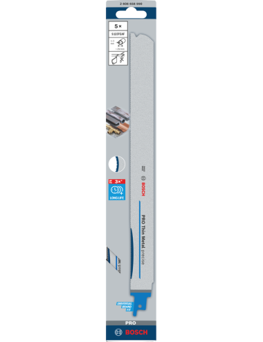 BOSCH BRZESZCZOT DO PIŁY SZABLASTEJ PRO THIN METAL PRECISE S1237EAF 1,1 x 25 x 300mm  5szt.
