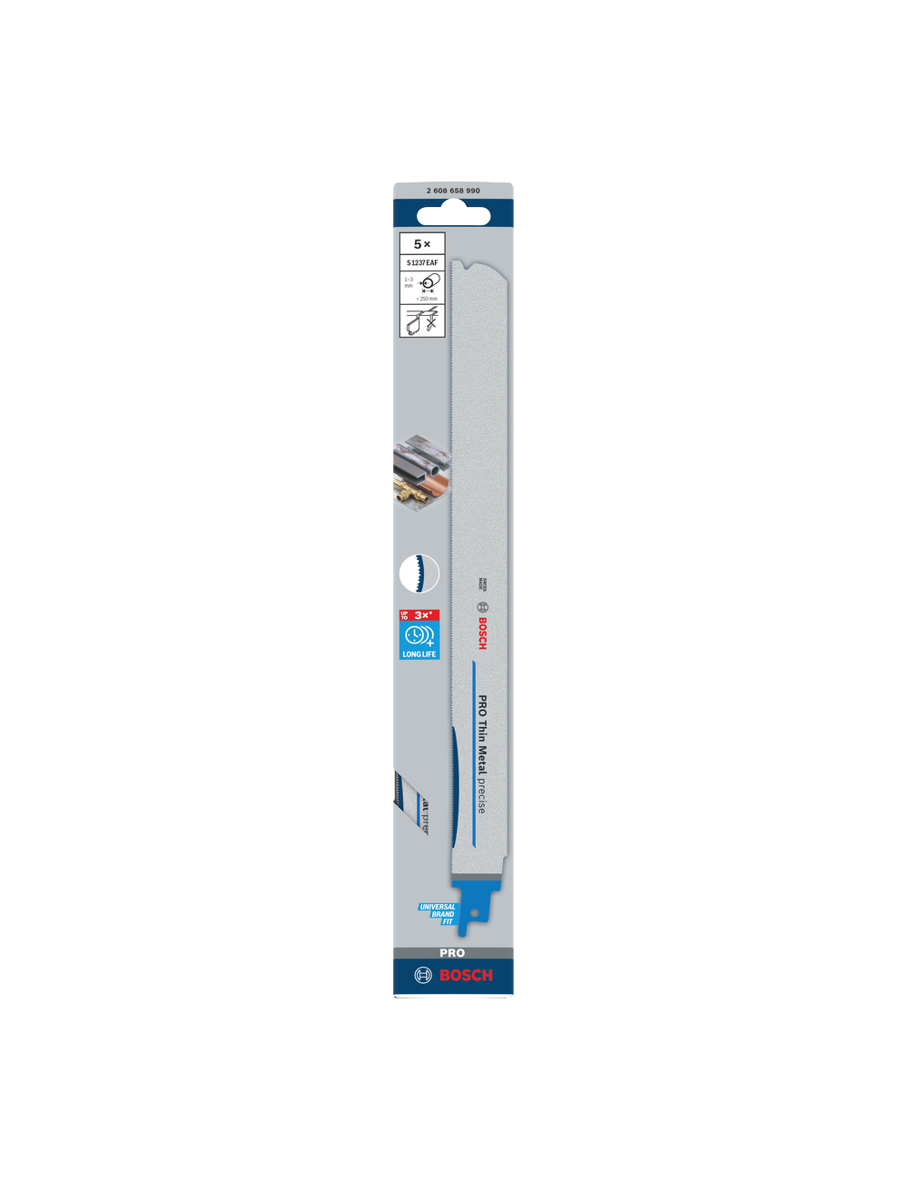 BOSCH BRZESZCZOT DO PIŁY SZABLASTEJ PRO THIN METAL PRECISE S1237EAF 1,1 x 25 x 300mm  5szt.