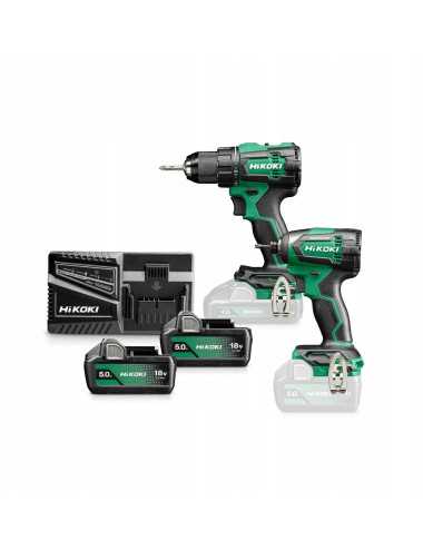 HIKOKI ZESTAW WIERTARKO- WKRĘTARKA + WKRĘTARKA UDAROWA 18V KC18DE WBZ (DS18DE + WH18DE) 2x5,0Ah HSC