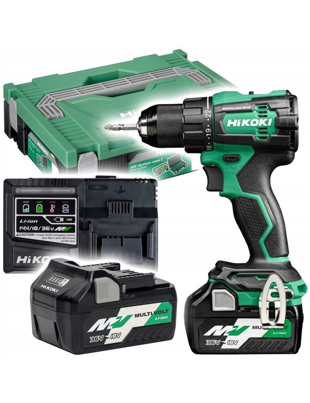 HIKOKI WKRĘTARKA 18V DS18DE WRZ 70Nm 2x5,0Ah MV BL HSC