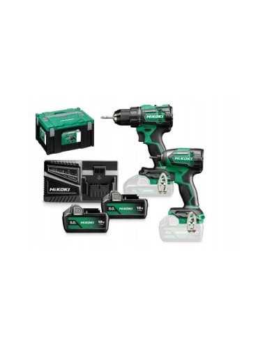 HIKOKI ZESTAW ZAKRĘTARKA UDAROWA + WIERTARKO WKRĘTARKA 18V KC18DE WBZ (DS18DE + WH18DE) 2x5,0Ah MV HSC