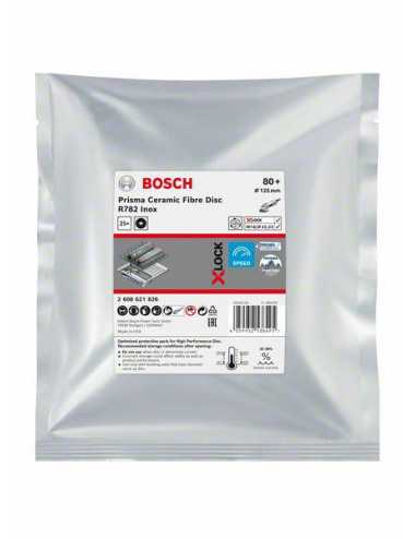 BOSCH FIBRA KRĄŻEK X-LOCK INOX 125 gr. 80 R782  25szt.