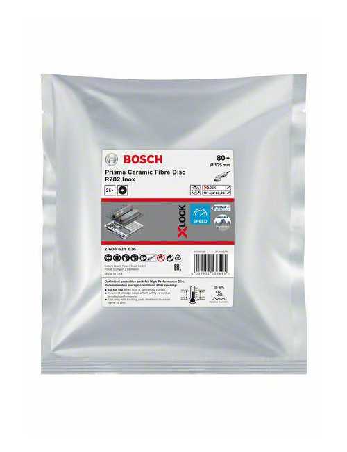 BOSCH FIBRA KRĄŻEK X-LOCK INOX 125 gr. 80 R782  25szt.