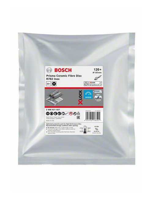 BOSCH FIBRA KRĄŻEK X-LOCK INOX 125 gr.120 R782  25szt.