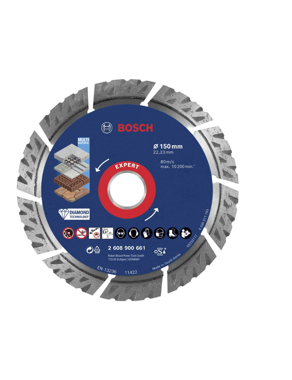 BOSCH TARCZA DIAMENTOWA SEGMENT 150x22.23x2.4mm EXPERT MULTI MATERIAL