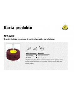 KLINGSPOR ŚCIERNICA LISTKOWA TRZPIENIOWA Z WŁÓKNINY NFS600  80mm x 50mm x 6mm COARSE