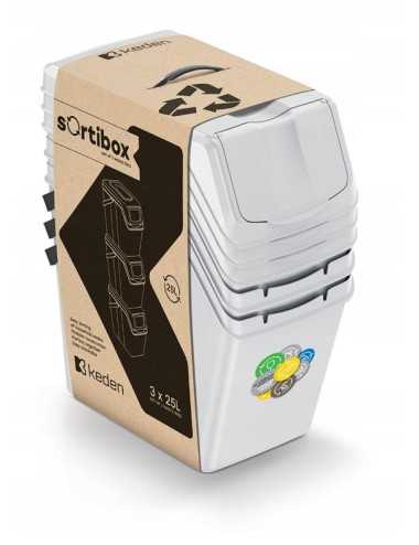 KEDEN KOSZ NA ŚMIECI SORTIBOX 25L  SET 3  POPIELATY