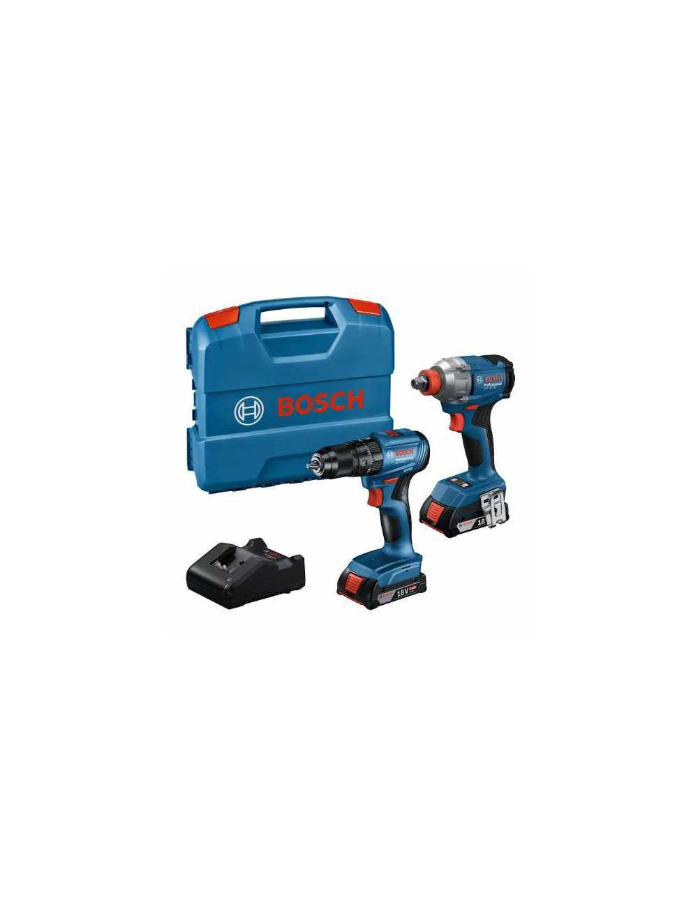 BOSCH ZESTAW  ELEKTRONARZĘDZI COMBO 18V (GDX 18V-285 + GSR 185-LI) 2x2,0Ah L-CASE