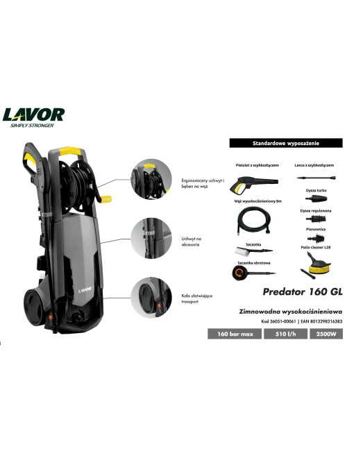 LAVOR MYJKA PREDATOR 160 2500W 160BAR + PATIO