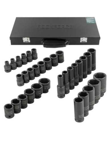 ROCKFORCE NASADKI UDAROWE zestaw 33 elementy 1 2"  6-KĄTNE 8-32mm