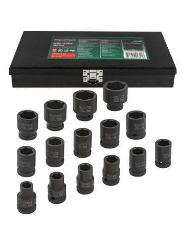 ROCKFORCE NASADKI UDAROWE ZESTAW 15el.1 2"  6-KĄTNE (10-32mm)