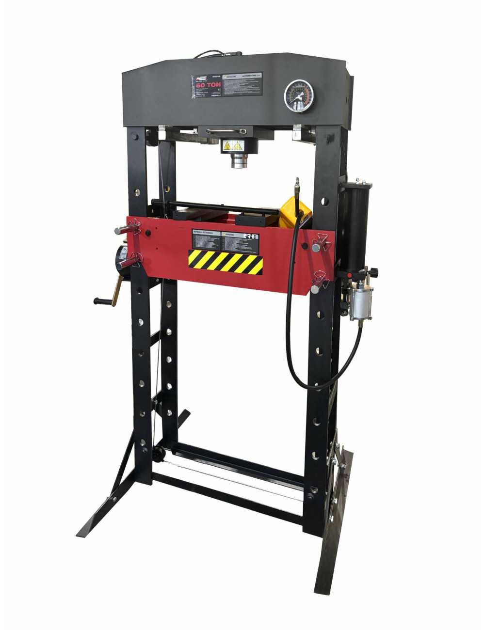 AWTOOLS PRASA HYDRAULICZNO-PNEUMATYCZNA Z MANOMETREM 50T PROFESIONALNA Z OSŁONĄ BLACK LINE