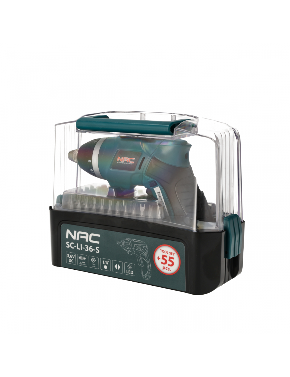 NAC WKRĘTK 3,6V + AKCESORIA 55zt.