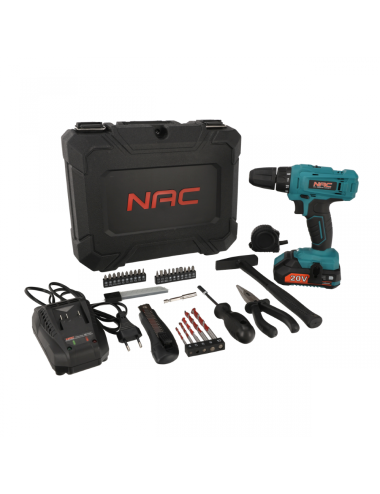 NAC WKRĘTARKA 20V 1x2,0Ah Z ZESTAWEM NARZĘDZI