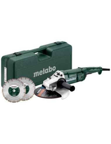 METABO SZLIFIERKA KĄTOWA 230 WE 2200-230 + 2 TARCZE DIAMENTOWE + WALIZKA