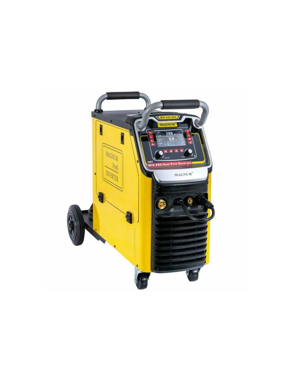 MAGNUM PÓŁAUTOMAT SPAWALNICZY INV. MIG-285 DUAL PLUS  SYNERGIA LCD 280A 60% 400V GP50 4x4 D300 24 3