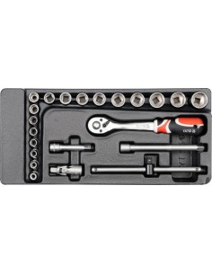 YATO WKŁADKA DO SZUFLADY ZESTAW NARZĘDZI 3/8" 22elem.