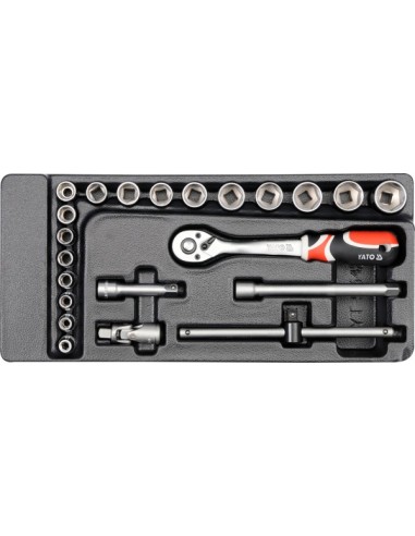 YATO WKŁADKA DO SZUFLADY ZESTAW NARZĘDZI 3/8" 22elem.